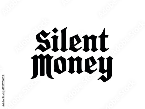 Black Silent Money Text Logo