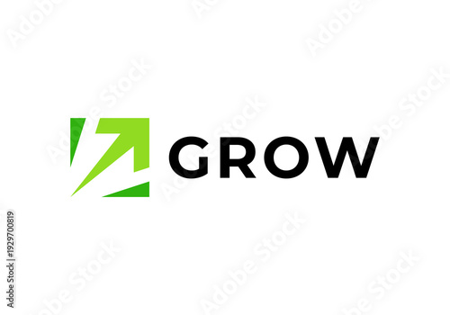 abstract arrow growth logo design concept