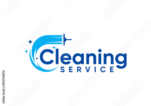 abstract cleaning service logo design concept