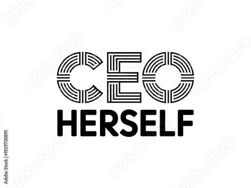 Empowering Female Leadership CEO Herself Inspirational Logo Design
