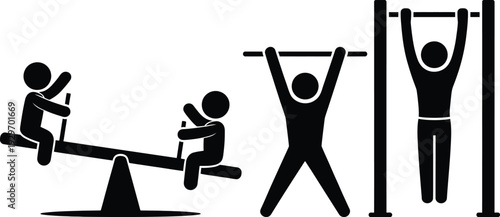 Illustration of people engaging in various physical activities and exercises.