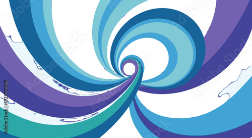 Vibrant swirling abstract blue and purple design element.