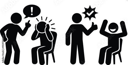 Illustrations of people communicating and sharing ideas in a group setting