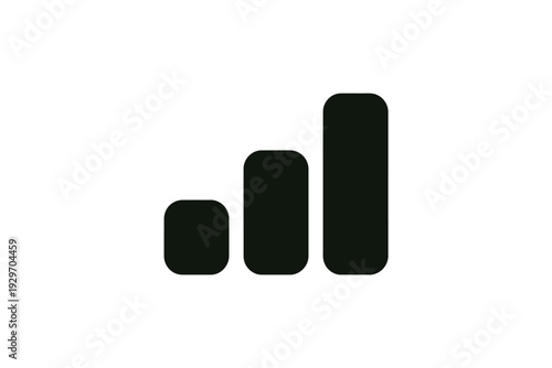 Black bar chart graph icon