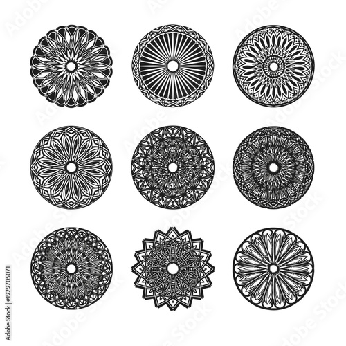 Luxury style mandala logo pack for boutique fashion and spa services.