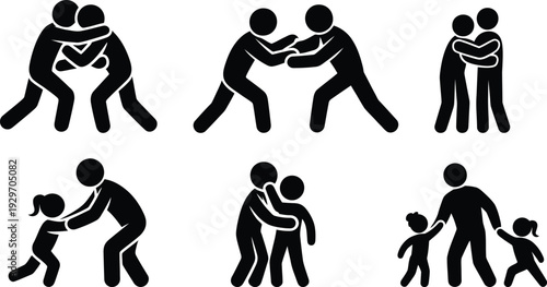 A collection of various figures depicting different forms of human interaction and relationships