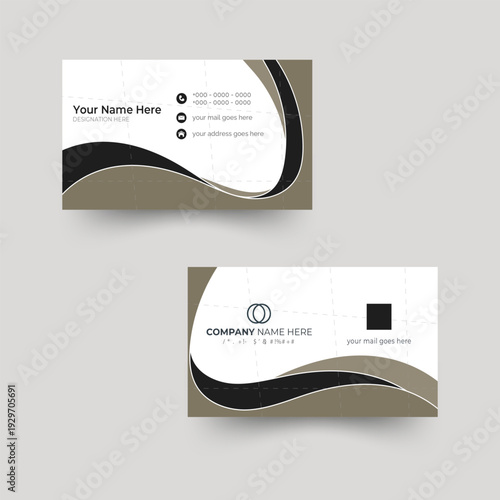 Minimal Business Card Template Design – Modern Double Sided Professional Visiting Card, Clean Corporate Identity Layout