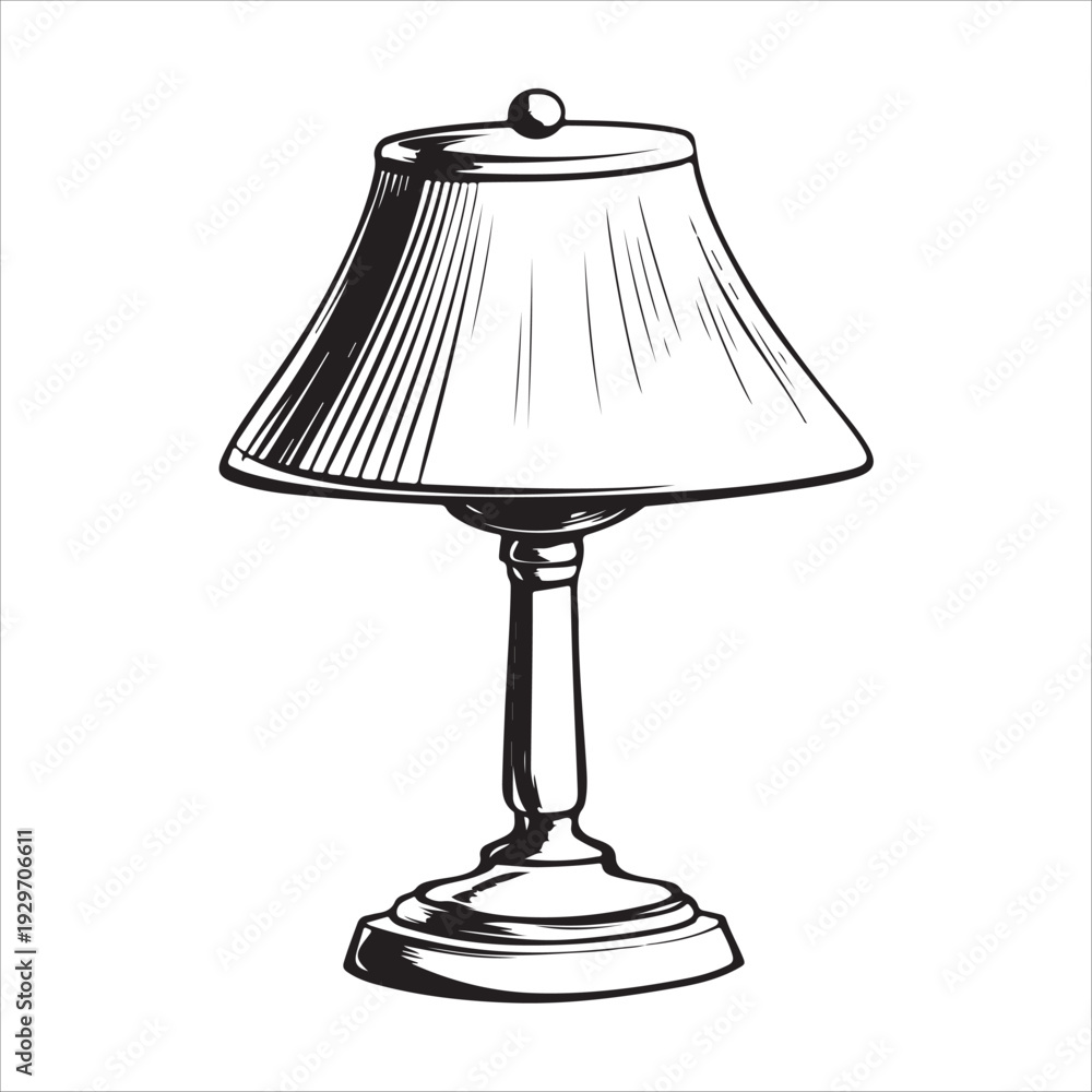 Obraz premium Table lamp silhouette with lampshade