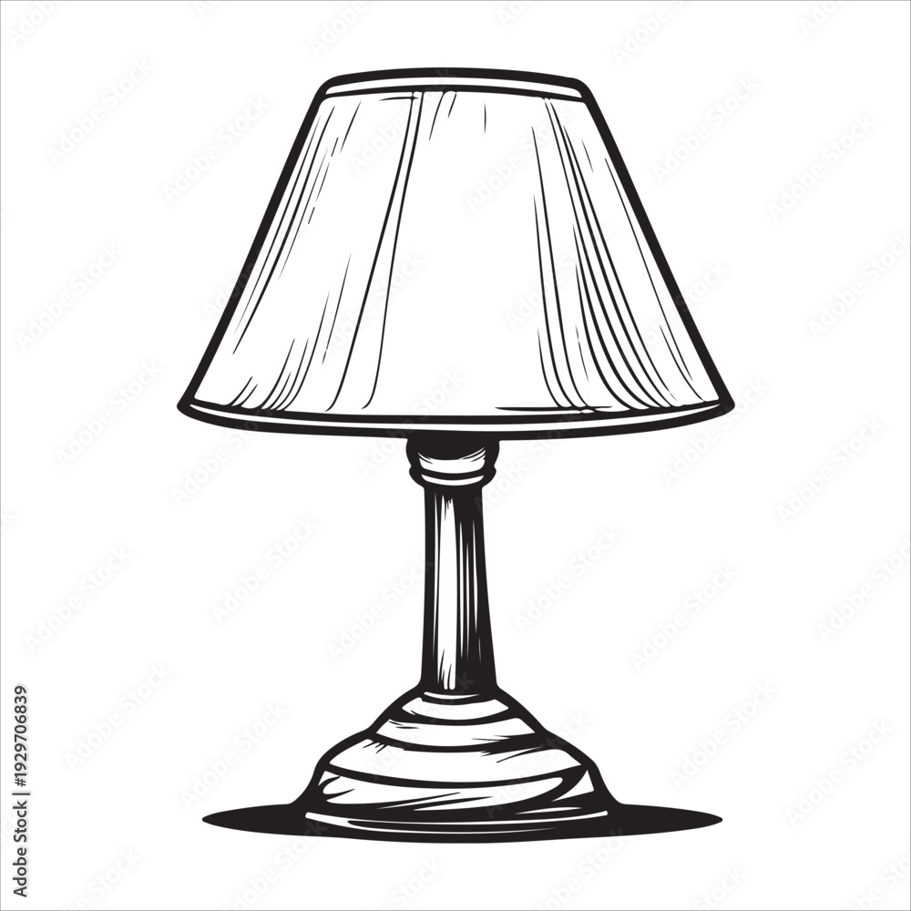 Obraz premium Table lamp silhouette with lampshade