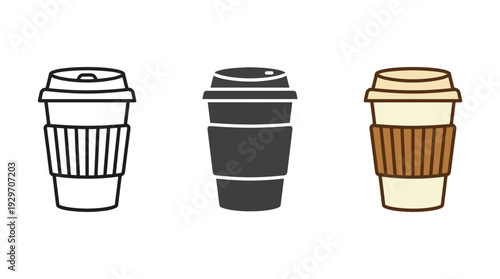 Coffee Cups To Go Set Isolated on White Background