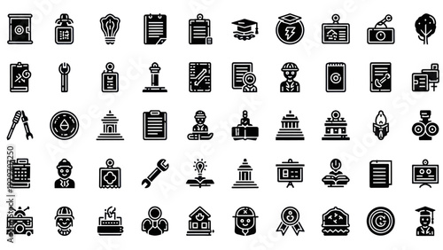 Collection of Education, Business, and Professional Icons