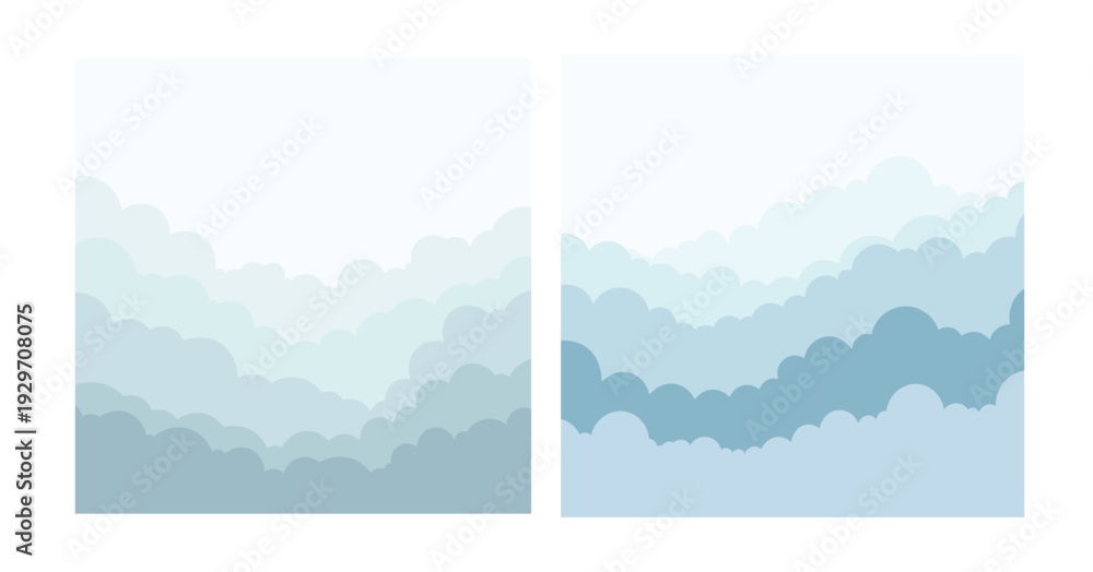 Fototapeta premium soft layered cloud abstract background pastel blue paper cut style