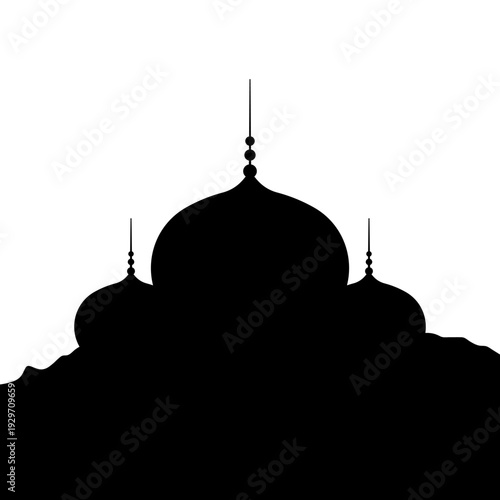 Elegant Architectural Silhouette of a Traditional Dome Structure at Sunset ramadan