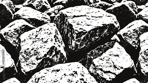 rough natural stones texture close up detailed rock surface with irregular shapes and rugged edges