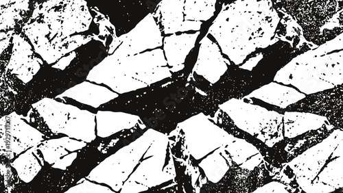 Abstract black and white cracked texture pattern grunge distressed damaged surface design