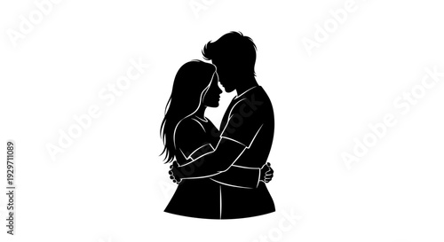 Embracing Love's Silhouette: A tender silhouette captures the intimate embrace between a couple, embodying the quiet promise of enduring affection.