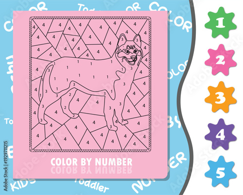 Color by Number: A playful coloring page features a color-by-number activity, inviting young learners to explore their artistic talents while fostering number recognition skills. 