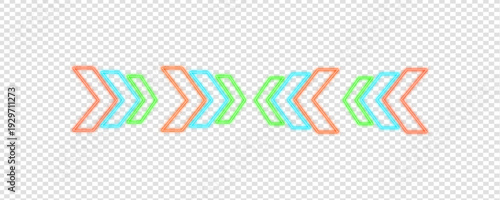 Vibrant Neon Arrows Illustration: Modern Graphic Element for Direction and Progress
