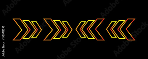 Vibrant Gradient Chevron Arrows Symbolizing Speed and Direction on a Minimalist Dark Background