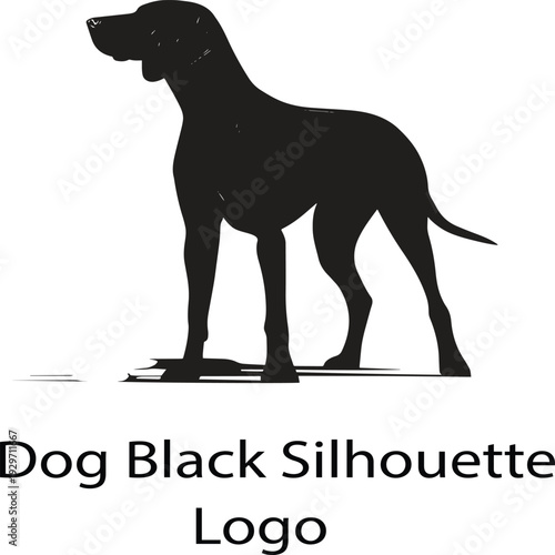 Dog black Silhouette Logo with black in white background