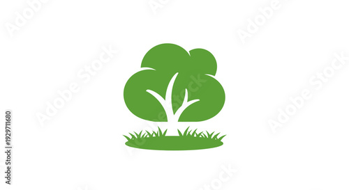 Simple Tree Icon: A minimalist icon of a vibrant green tree, its leafy crown and sturdy trunk suggesting growth, life, and the nurturing power of nature. 