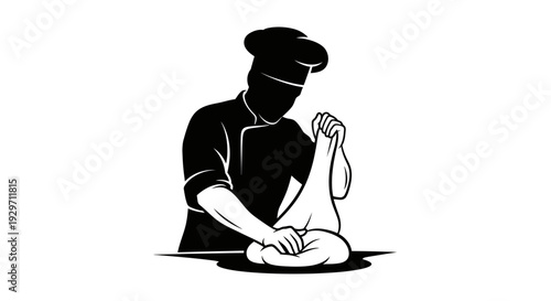 Culinary Craft: A chef expertly molds dough, a testament to culinary expertise.
