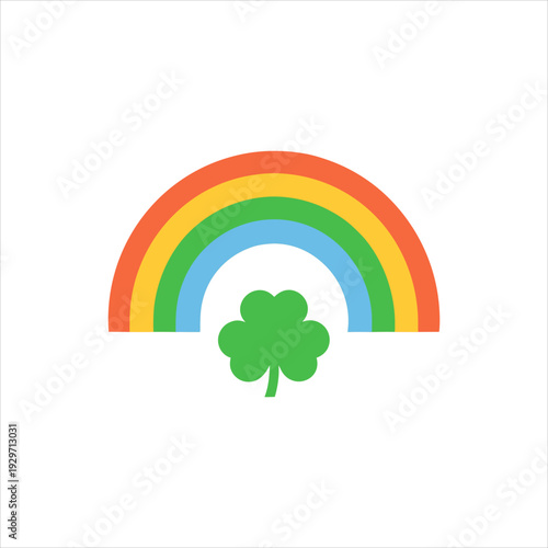 Rainbow Shamrock Coloring Page Single Vector