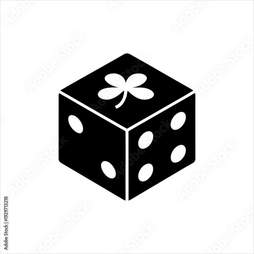 Shamrock Dice Coloring Page Single Vector
