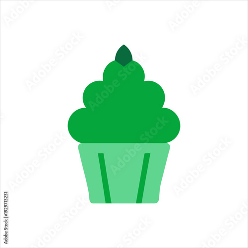 Shamrock Cupcake Coloring Page Single Vector