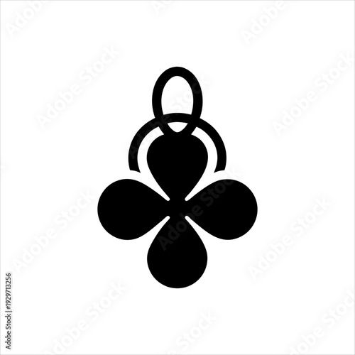 Shamrock Pendant Coloring Page Single Vector