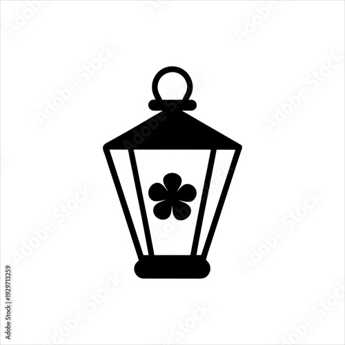 Shamrock Lantern Coloring Page Single Vector