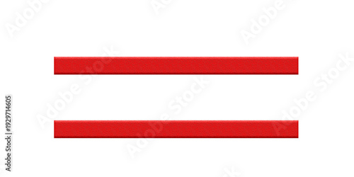 Free Download Two parallel horizontal red lines on a clean white background, graphic element, minimal design, equal sign concept - GFXLoad