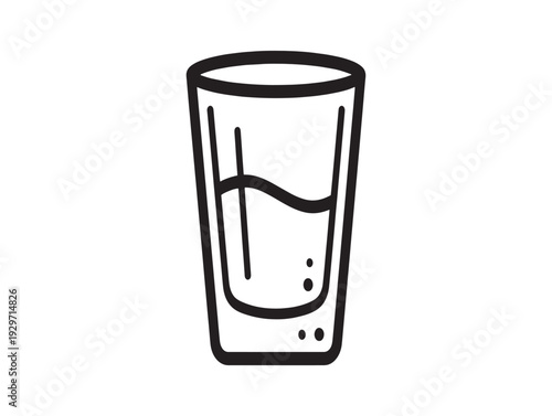 Vector glass of water icon isolated on White Background