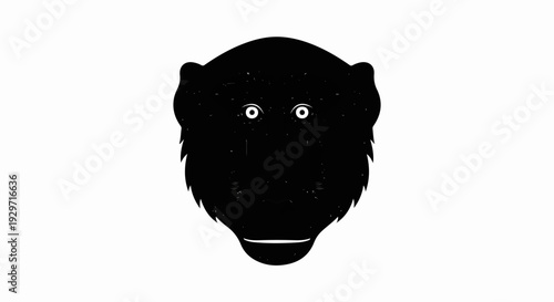 Stylized black bear silhouette with white eyes and distressed texture