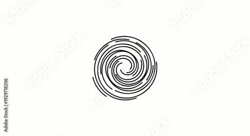 Abstract black and white spiral graphic with swirling lines creating depth