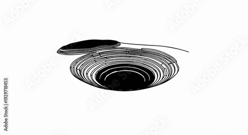 Abstract rendering of a spiraling vortex with a layered elliptical form