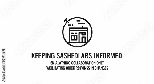 Icon of a building with a speech bubble, accompanied by text about keeping informed