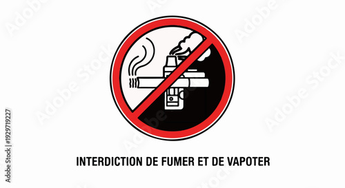 No smoking or vaping symbol with text prohibition