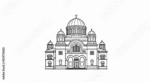 Ornate domed structure with multiple towers and arched entranceways