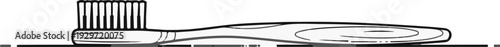 A simple black and white line drawing of a wooden toothbrush