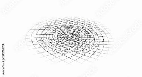 Concentric grid lines converge and ripple outwards from a central point