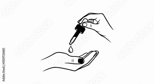 Hand applying liquid from dropper into palm