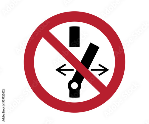 ISO 7010 P031 Do not alter the state of the switch sign. Prohibition sign pictogram vector design and illustration.
