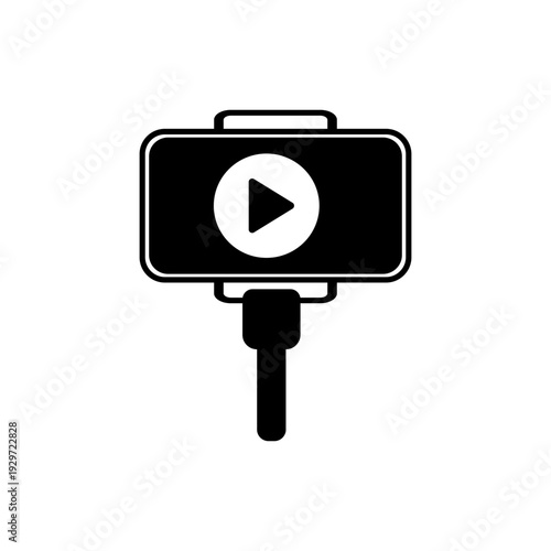 Black and White Selfie Recording Symbol.
