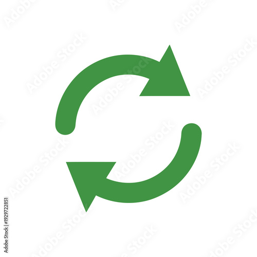 Green Circular Arrows Symbol for Refresh Reload Recycle Repeat Loop Circular Motion