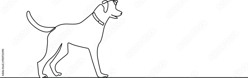 Obraz premium A black and white illustration of a dog standing on all fours Vector