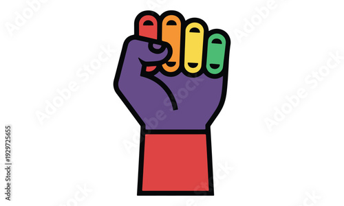 Rainbow Fist Icon for LGBTQ+ Pride and Solidarity