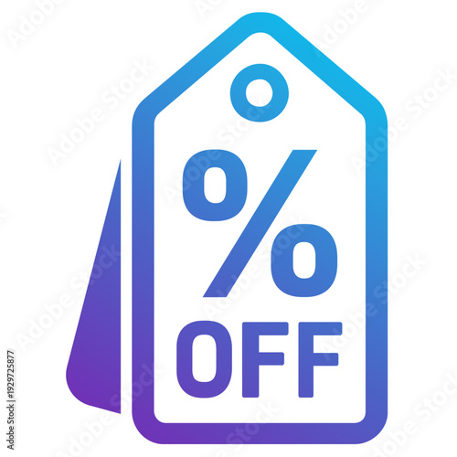 Discount Percent Off Tag Icon in Blue Purple Gradient