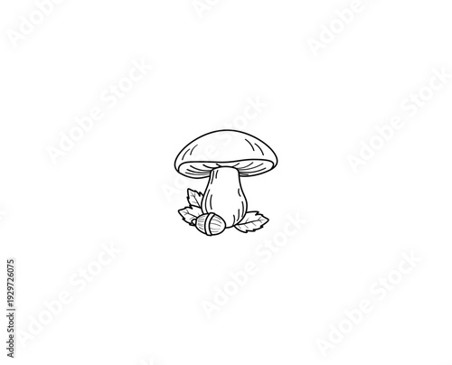 Cartoon mushrooms. Vector illustration, print for background, print on fabric, paper, wallpaper, packaging