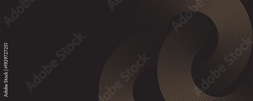 Modern circle style concept featuring golden shapes on bright clean space.